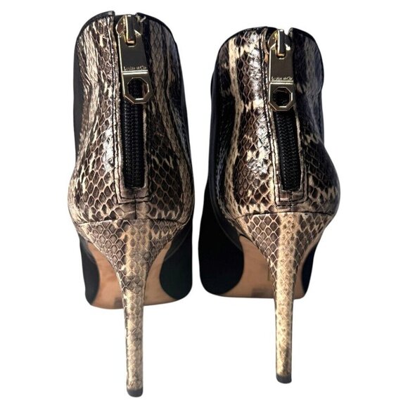 LOUISE ET CIE Hestia Snakeskin Peep‎ Toe Booties size 10M Leather 4" heel - Picture 4 of 6